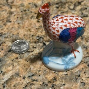 Herend Vintage Hungarian Porcelain Guinea Fowl Bird Figurine